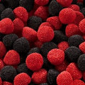 Mûres perlées rouges et noires